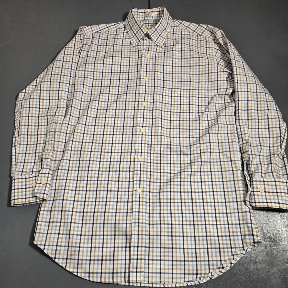 Peter Millar Men’s Plaid Button Down Shirt Medium Cotton Easy Care - Picture 4 of 10